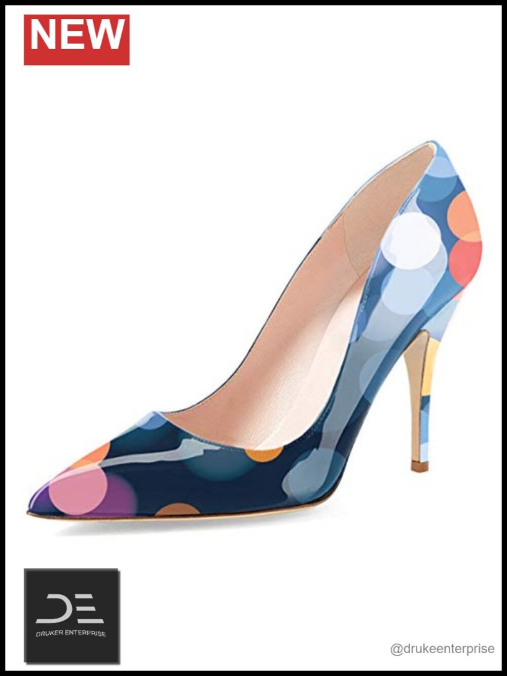 YDN Women's Pointed Toe Mid Heel Pumps Slip on Stiletto Dress Shoes Party